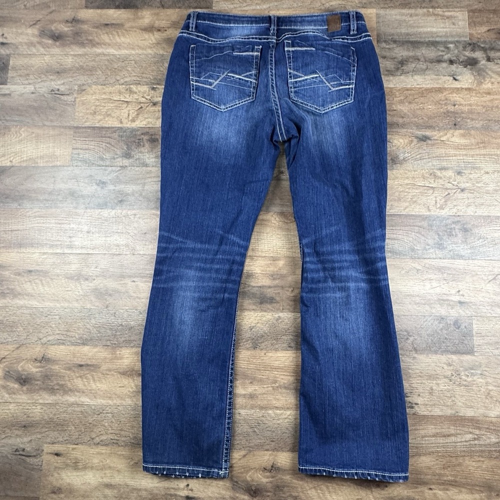 BKE Payton Women's Bootcut Jeans Dark Wash Whiskering 33x31.5 - Picture 3 of 10